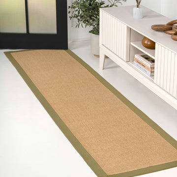 Camden Farmhouse Cottage Border Jute Area Rug